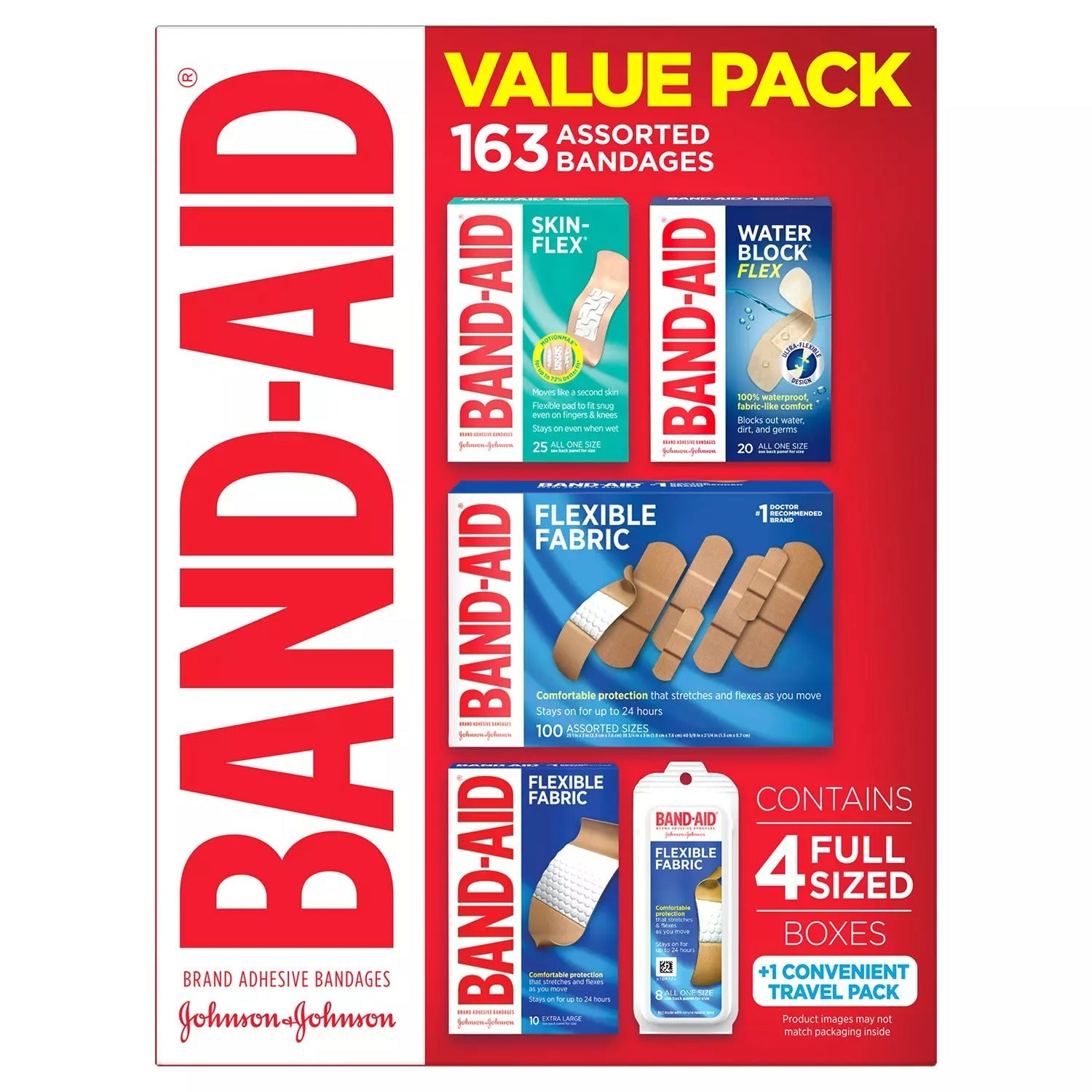 BAND-AID Adhesive Bandages Variety Pack - 163ct/1pk