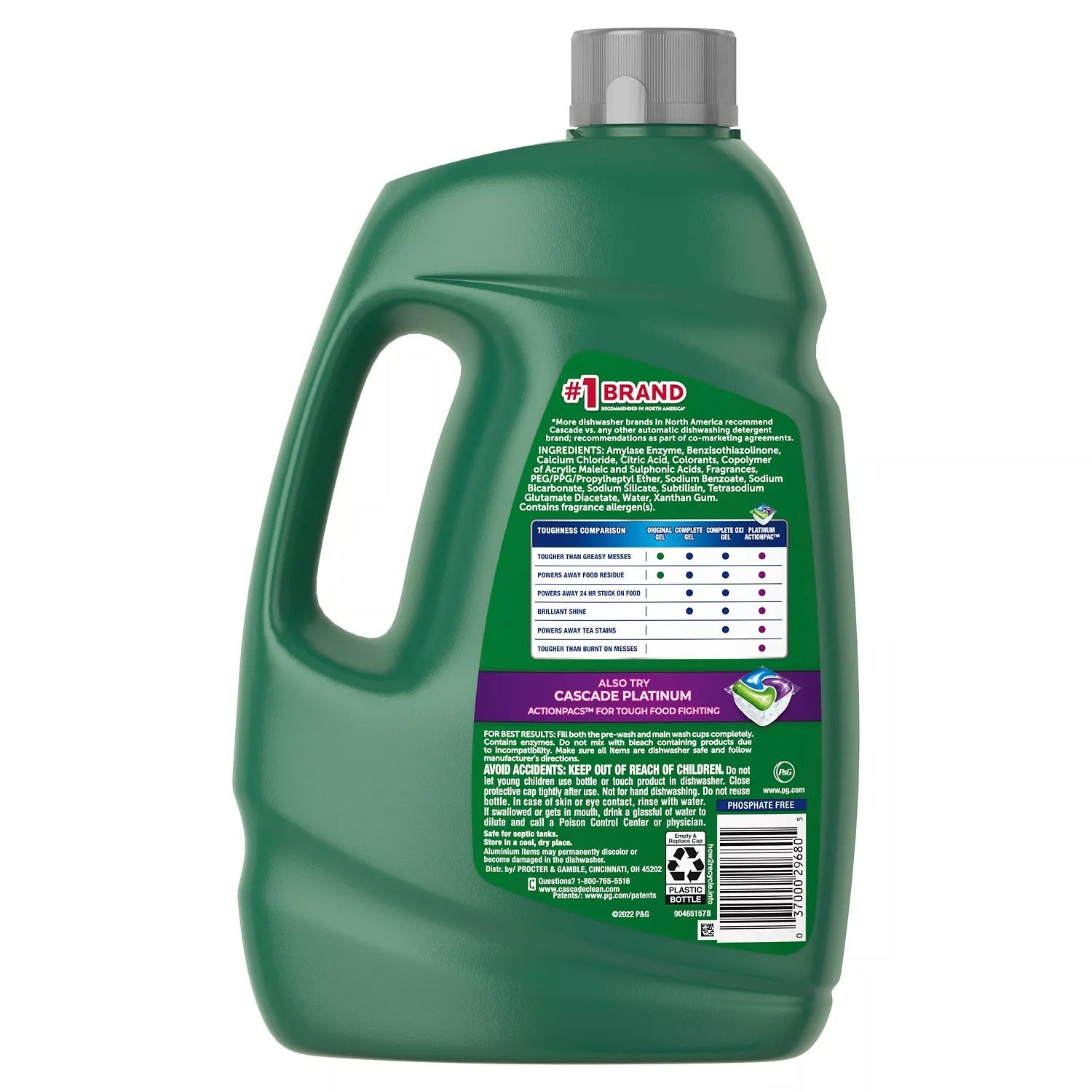 Cascade Complete Gel + Oxi Dishwasher Detergent - 125oz/1pk