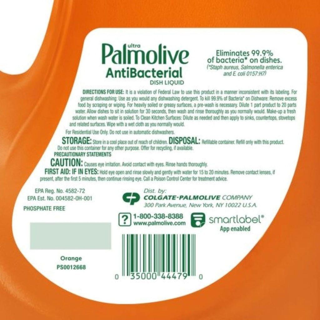 Palmolive Antibacterial Dishwashing Liquid Dish Soap Orange - 102oz/6pk