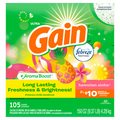 Gain Powder Laundry Detergent for Regular and HE Washers Hawaiian Aloha Scent 105 Loads - 150oz/2pk