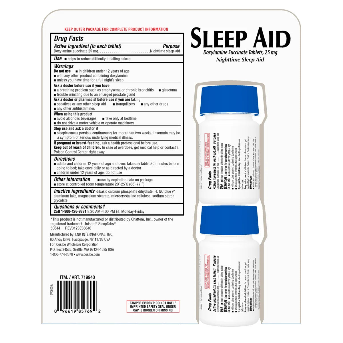 Kirkland Signature Nighttime Sleep Aid - (2x96)ct/1pk