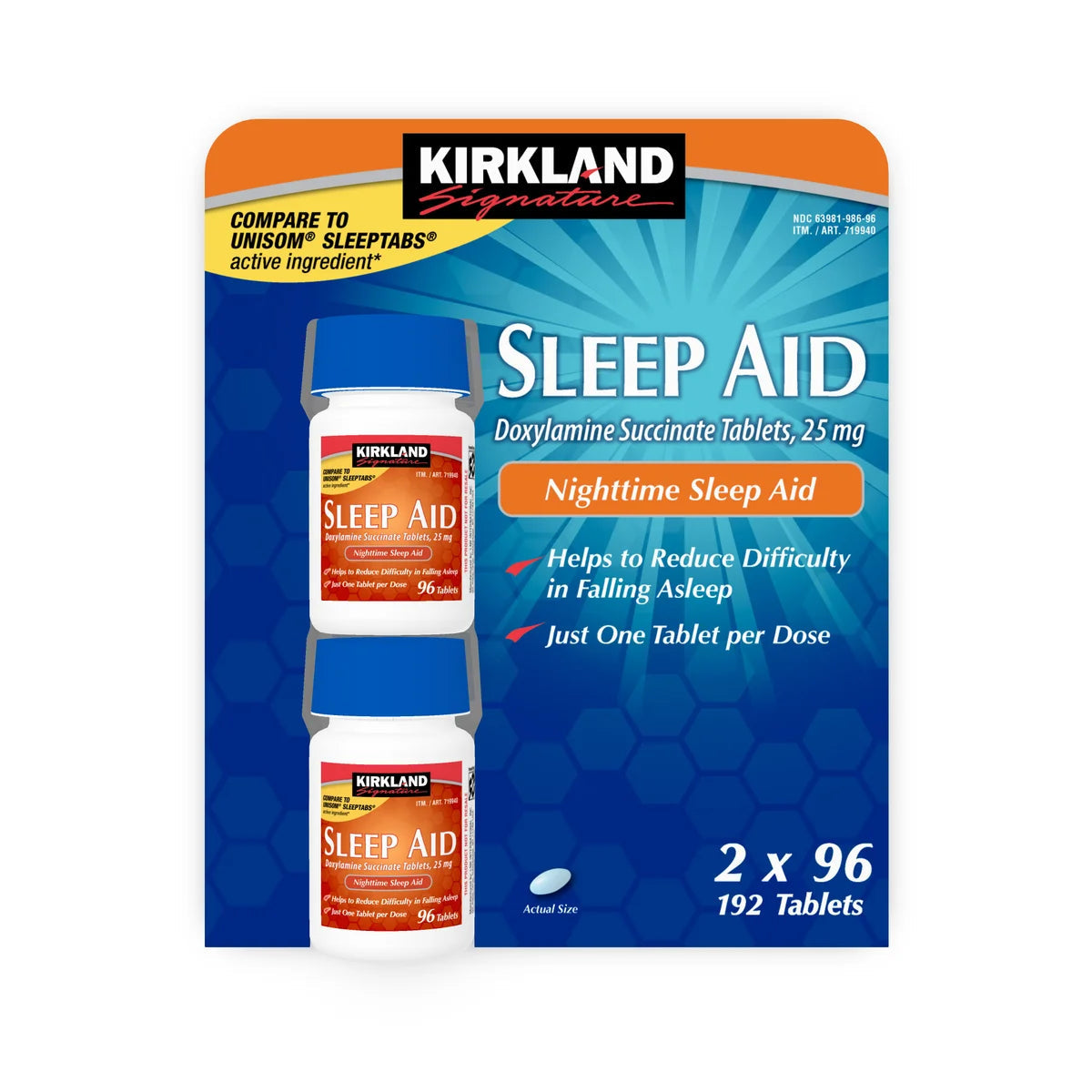 Kirkland Signature Nighttime Sleep Aid - (2x96)ct/1pk