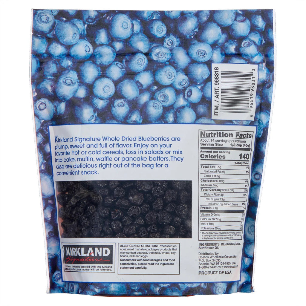 Kirkland Signature Whole Dried Blueberries - 20oz/1pk