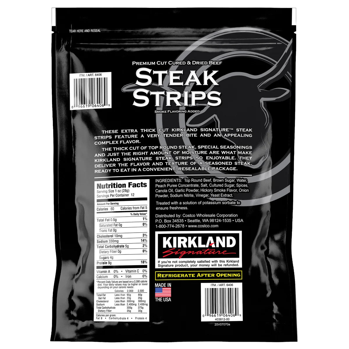 Kirkland Signature Premium Extra Thick Steak Strips - 12oz/1pk