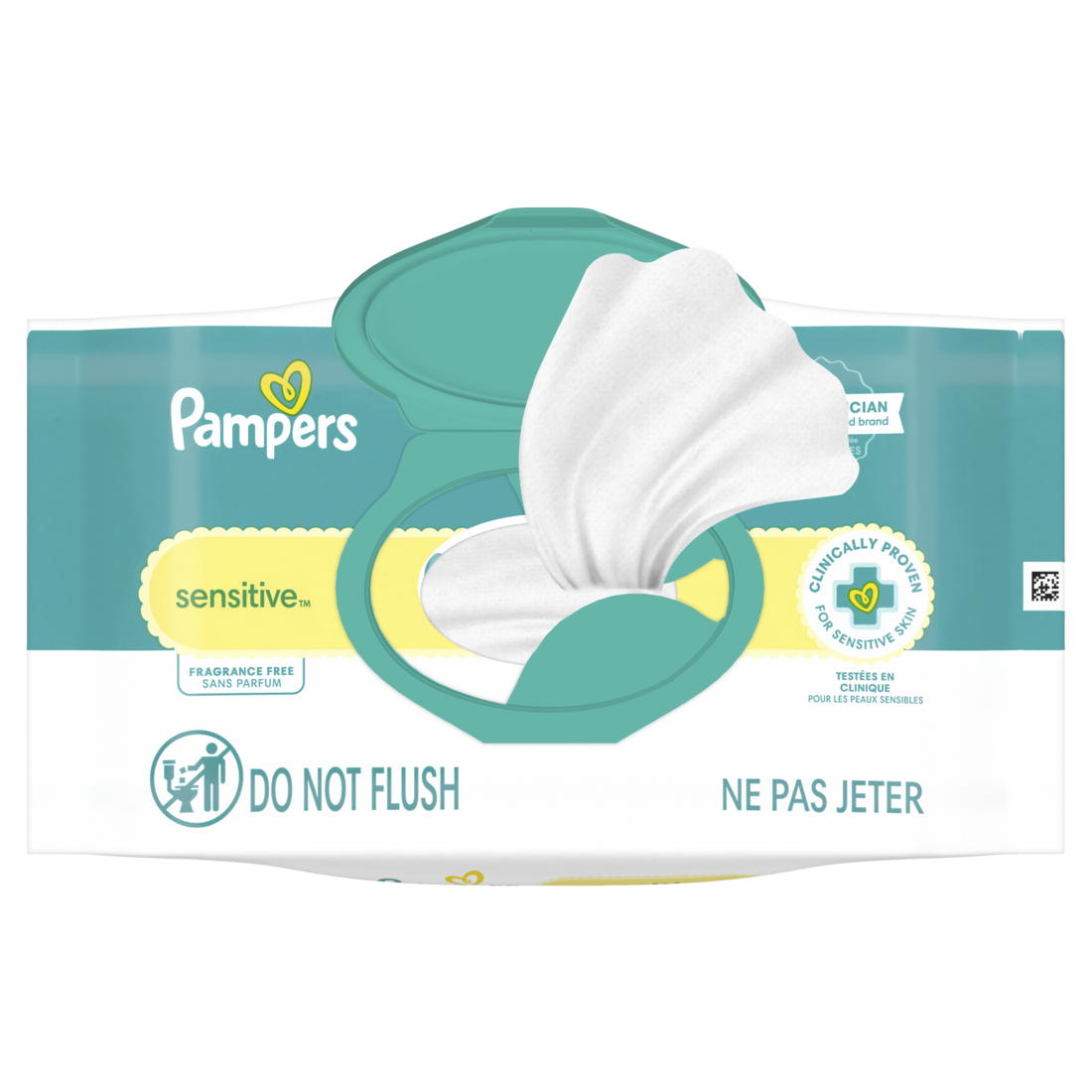 Pampers Sensitive Baby Wipes Clinically Proven Water Based Hypoallergenic And Unscented Baby Wipes (1X Flip-Top Packs) - 36ct/12pk