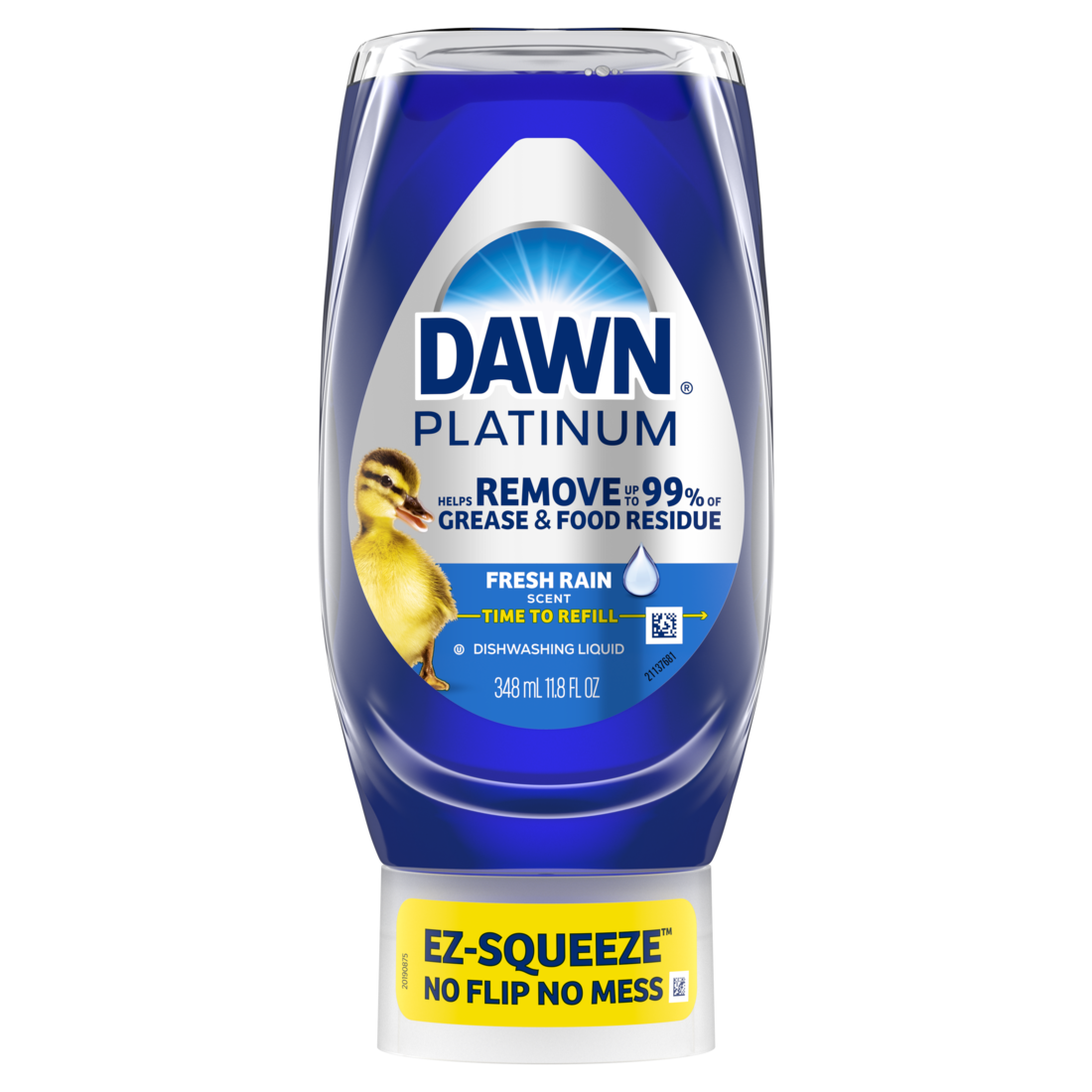 Dawn Platinum Ez-Squeeze Dish Soap Liquid Dishwashing Liquid Grease Removal Fresh Rain - 11.8oz/8pk