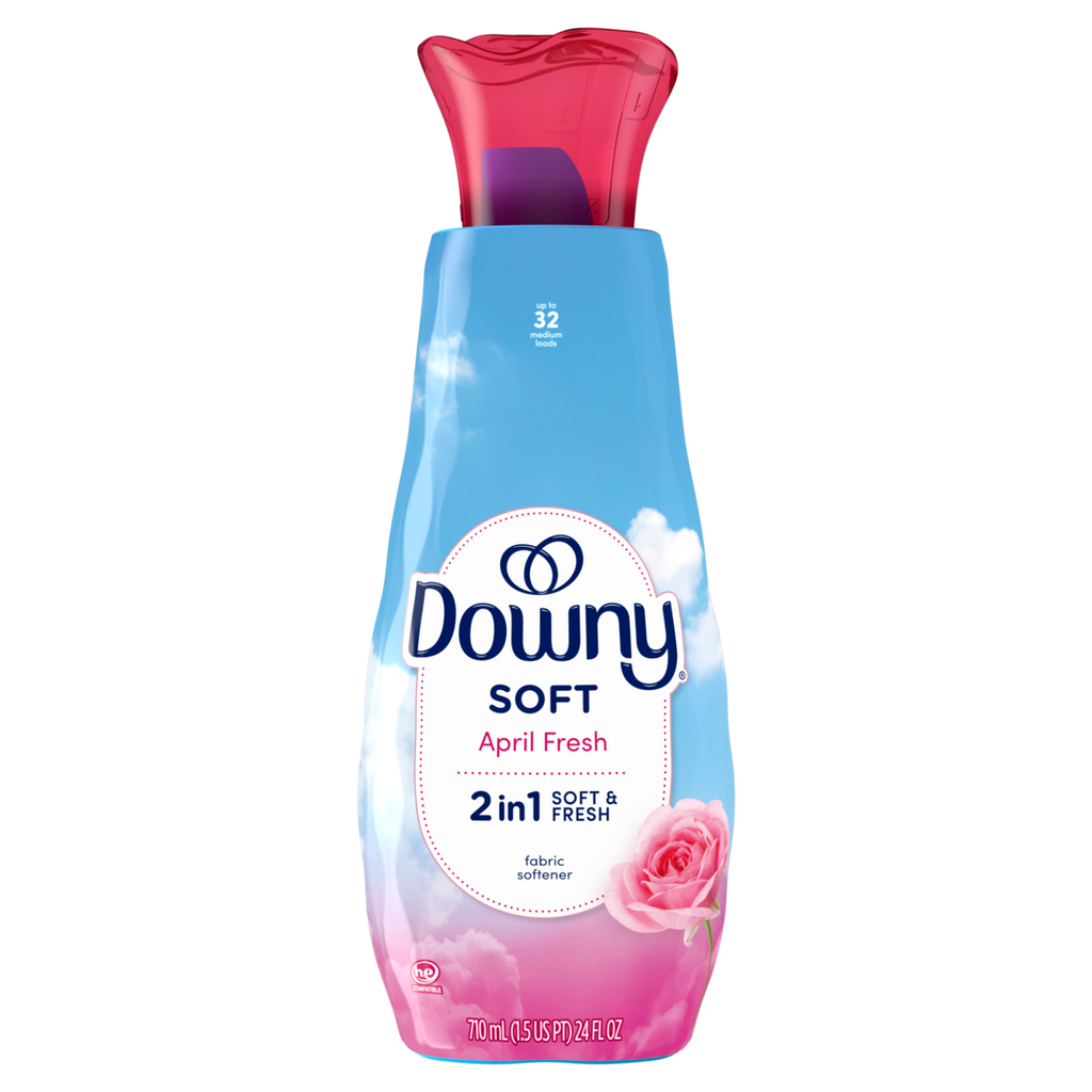Downy Soft 2-in-1 Soft And Fresh Liquid Fabric Softener April Fresh 32 Loads Fabric Conditioner Liquid Provides Softness And Freshness For Fabrics - 24oz/4pk