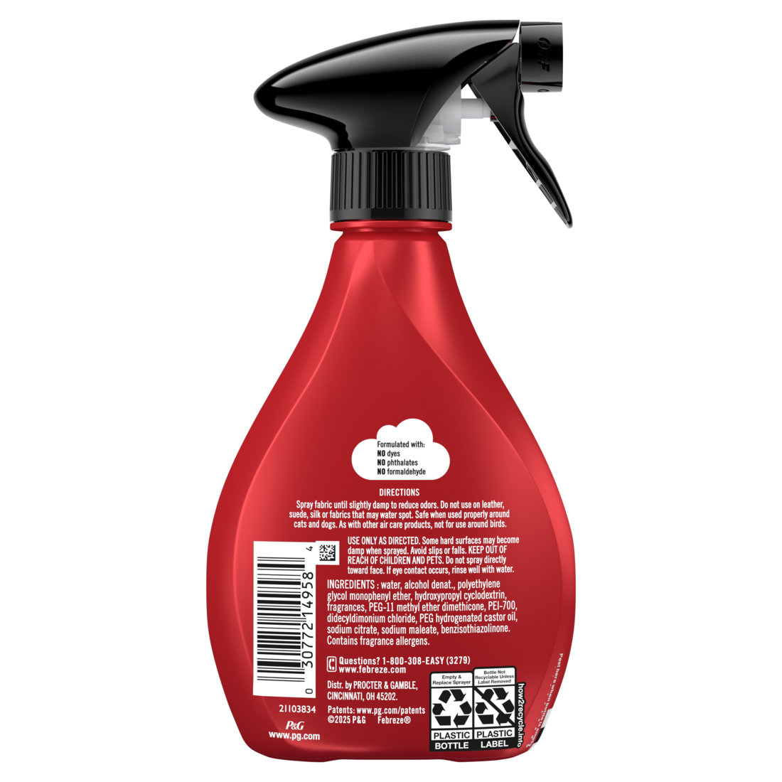 Febreze Odor-Fighting Fabric Spray Air Freshener Fabric Refresher Old Spice Scent - 12.5oz/4pk