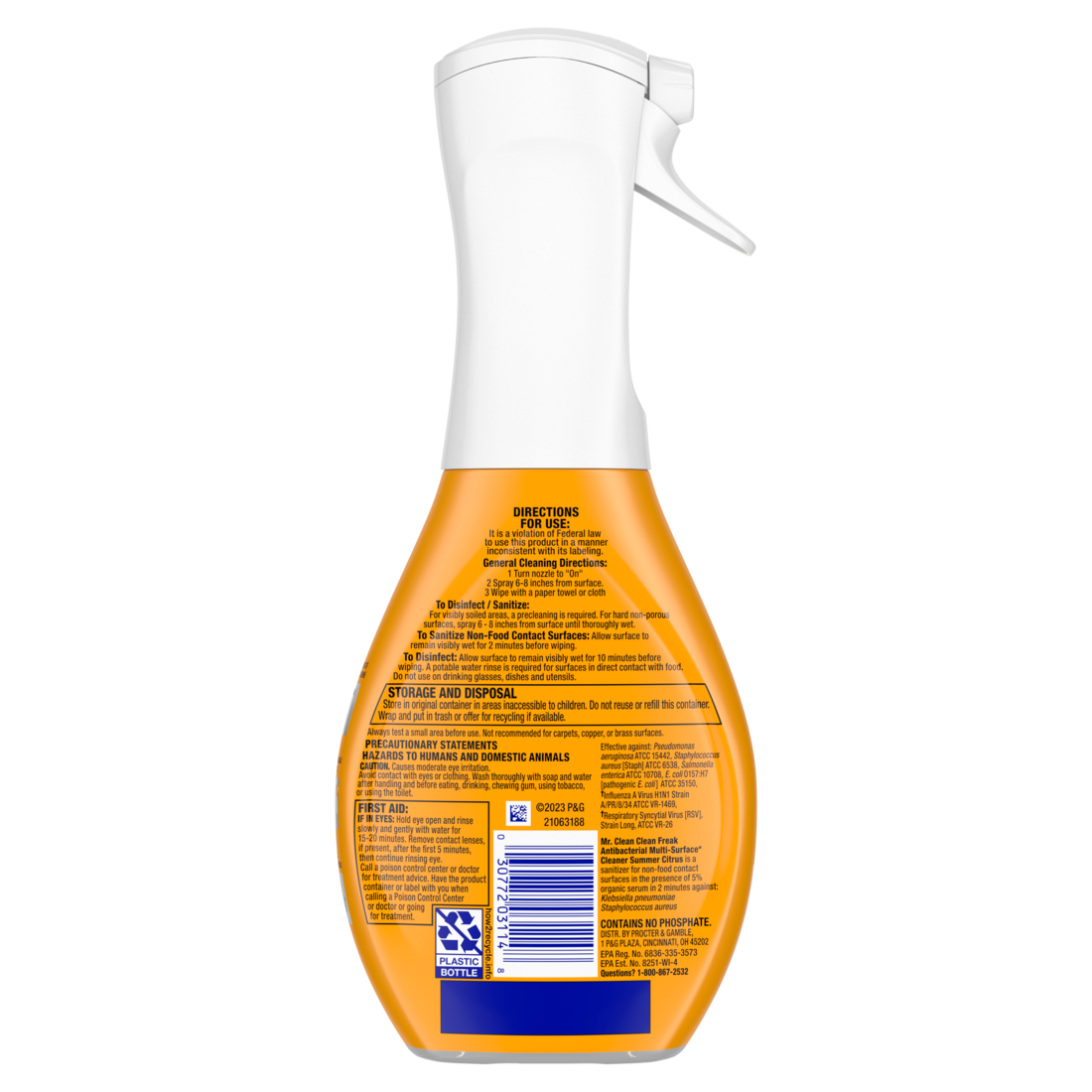 Mr. Clean Clean Freak All Purpose Cleaner Spray Multi-Surface Cleaning Ab Citrus - 16oz/6pk