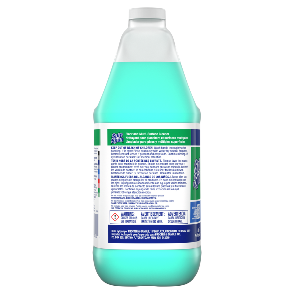 Spic And Span Professional Bulk Floor And Multi-Surface Cleaner Concentrate For Commercial Use 1 Gallon - 1gal/3pk