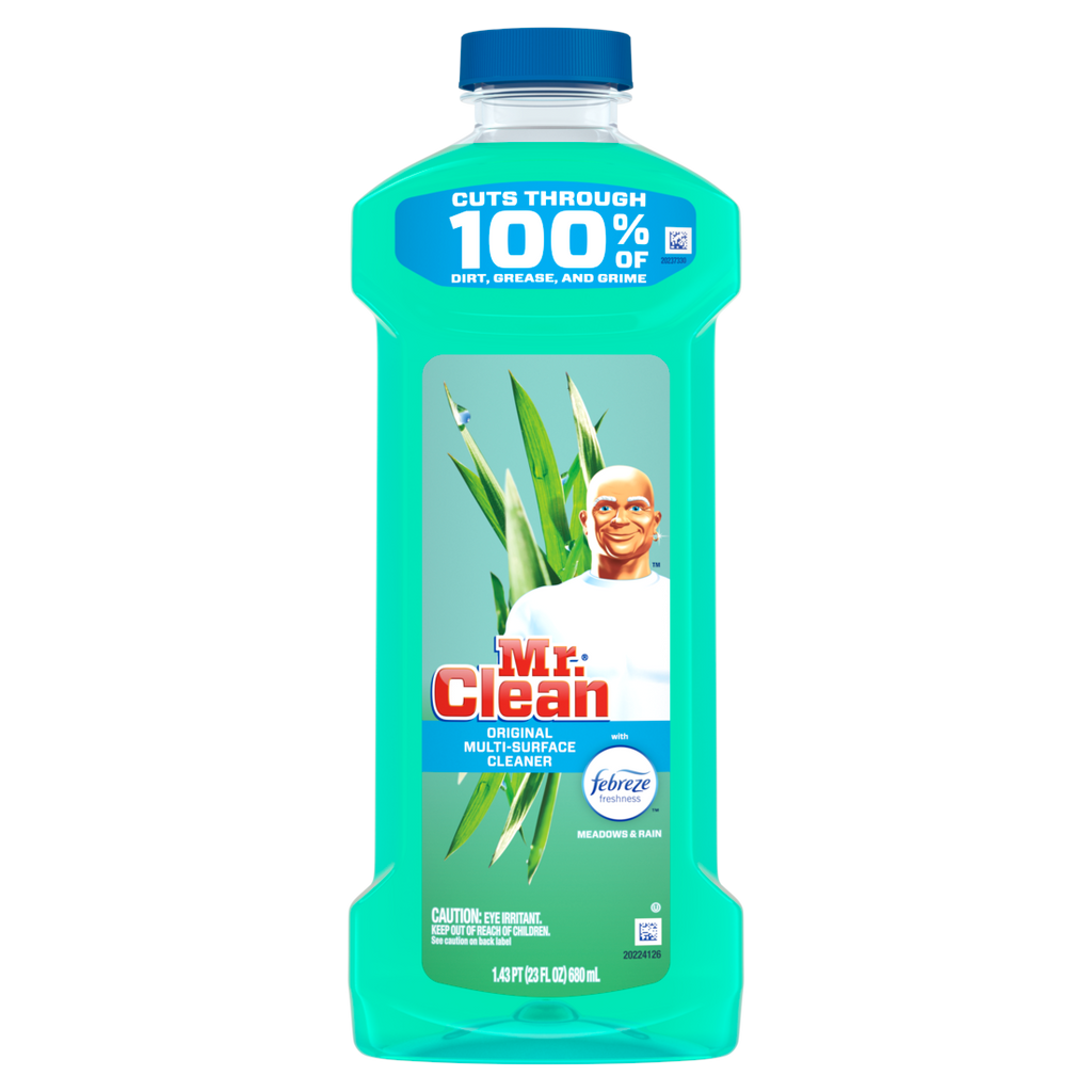 Mr. Clean All Purpose Cleaner Floor Cleaner For Mopping Cleaning Liquid Meadows & Rain - 23oz/6pk