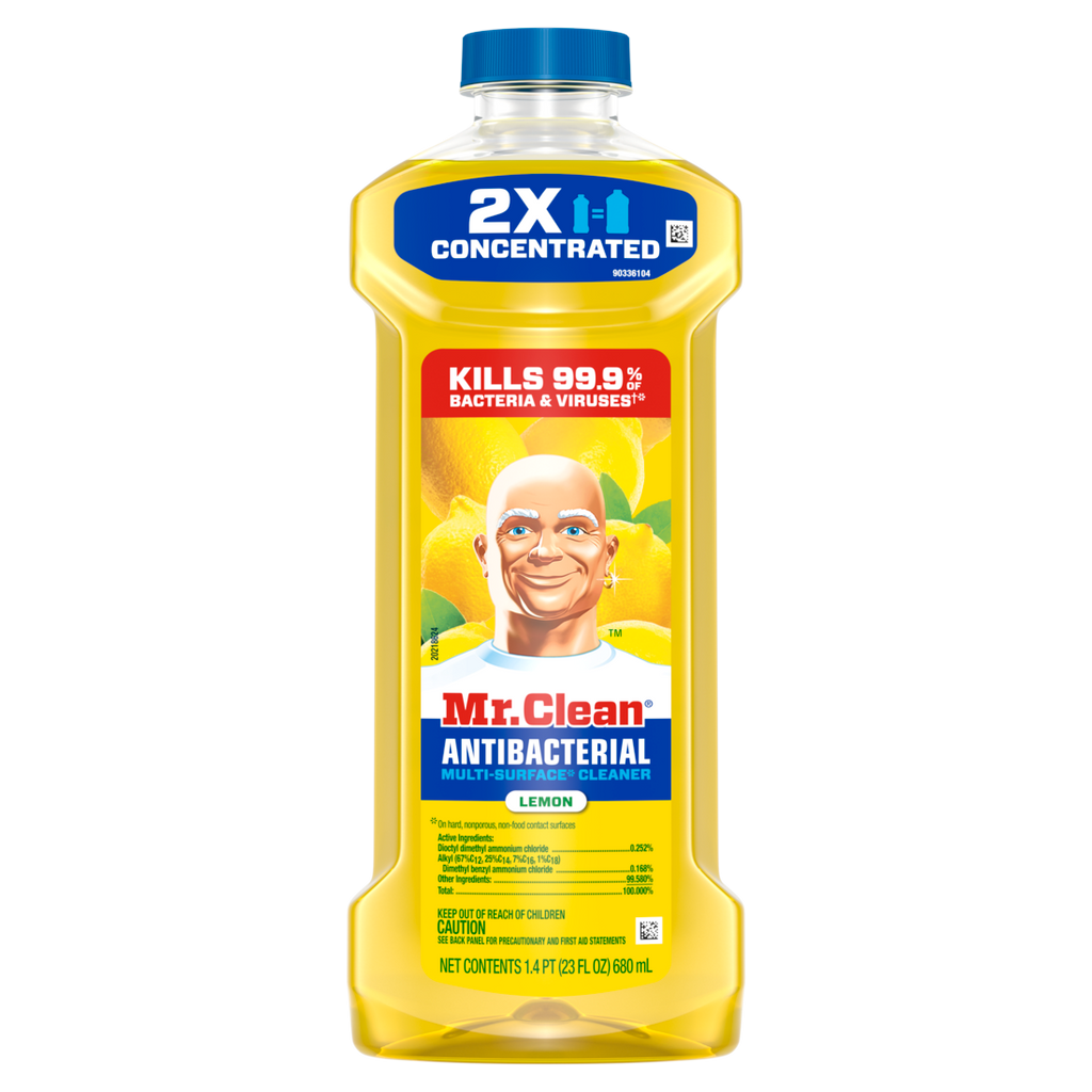 Mr. Clean Antibacterial All Purpose Cleaner Floor Cleaner For Mopping Cleaning Liquid Lemon - 23oz/6pk