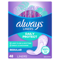 Always Daily Protect Liners Regular Length Unscented Panty Liners - 48ct/5pk