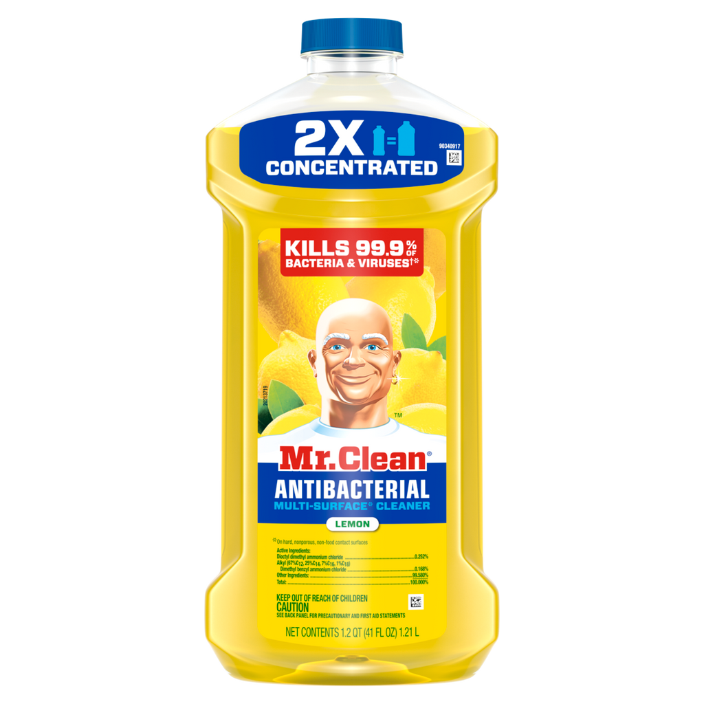 Mr. Clean Antibacterial All Purpose Cleaner Floor Cleaner For Mopping Cleaning Liquid Lemon - 41oz/4pk