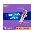 Tampax Radiant Tampons With Leakguard Braid Super Plus Absorbency Unscented - 28ct/6pk