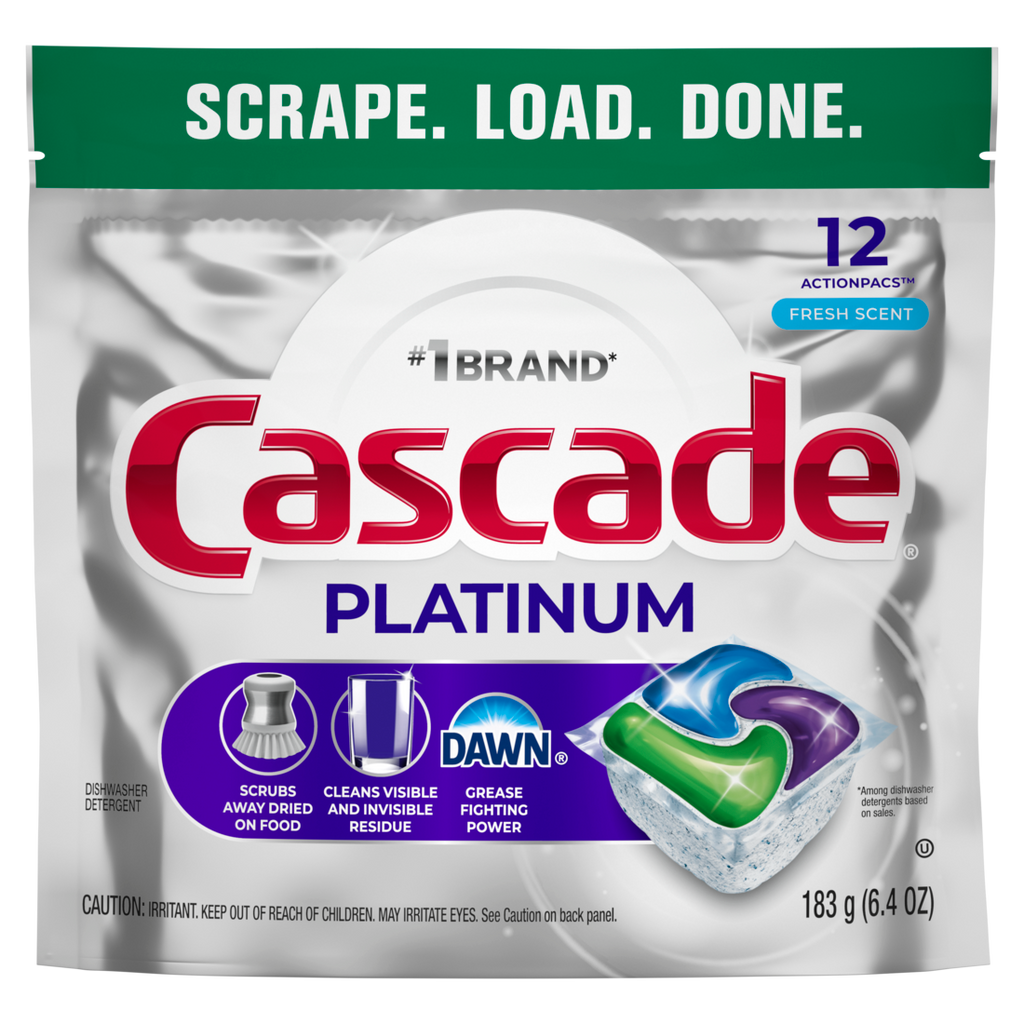 Cascade Platinum Dishwasher Pods Dishwasher Detergent Dish Detergent Soap Fresh - 12ct/6pk