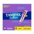 Tampax Radiant Tampons With Leakguard Braid Regular Absorbency Unscented - 28ct/6pk