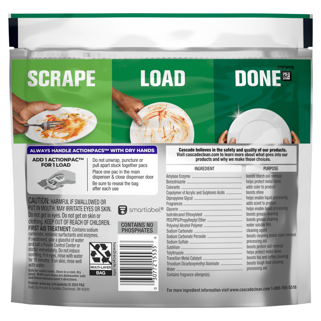 Cascade Platinum Dishwasher Pods Dishwasher Detergent Dish Detergent Soap Fresh - 12ct/6pk