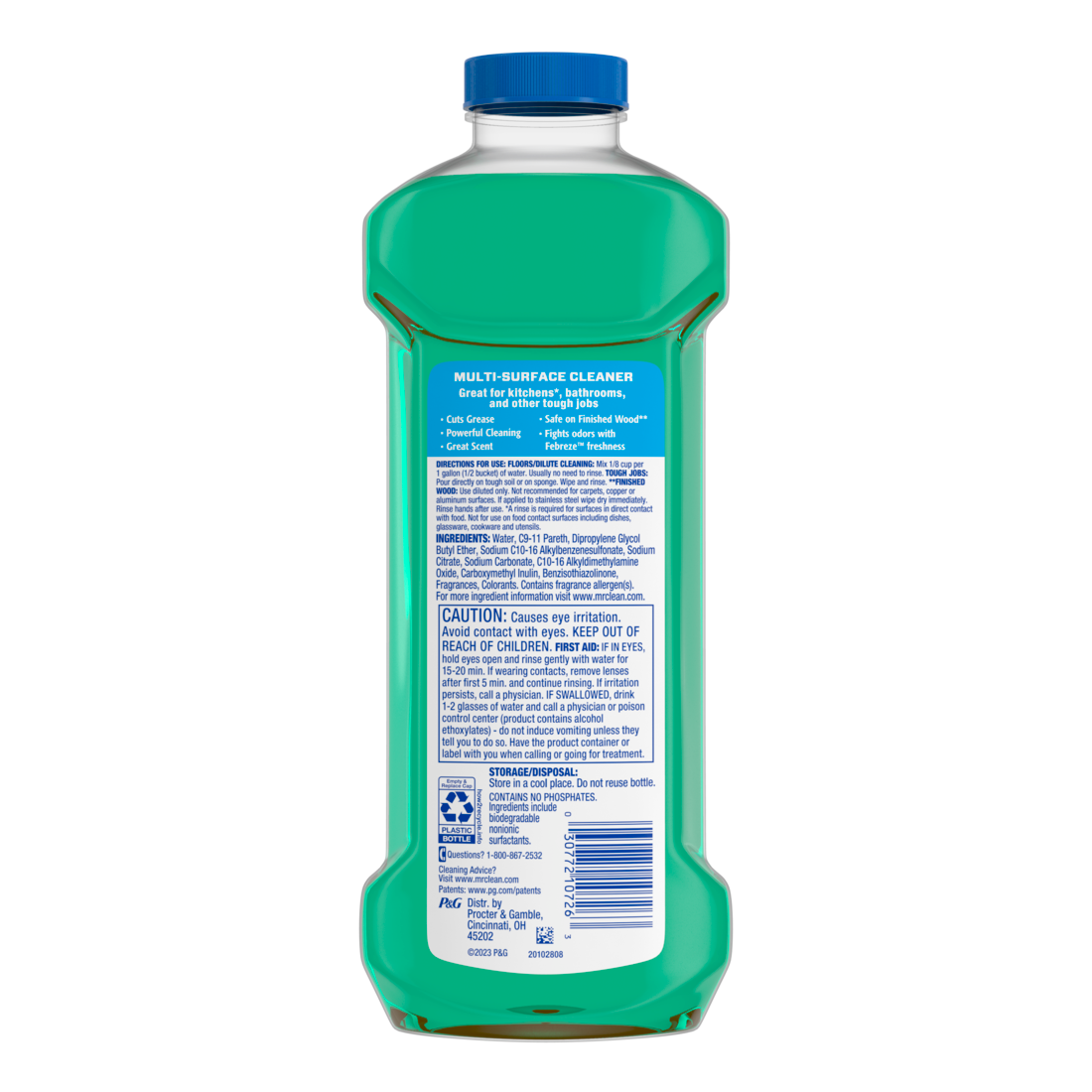 Mr. Clean All Purpose Cleaner  Floor Cleaner For Mopping Cleaning Liquid Meadows & Rain - 23oz/6pk