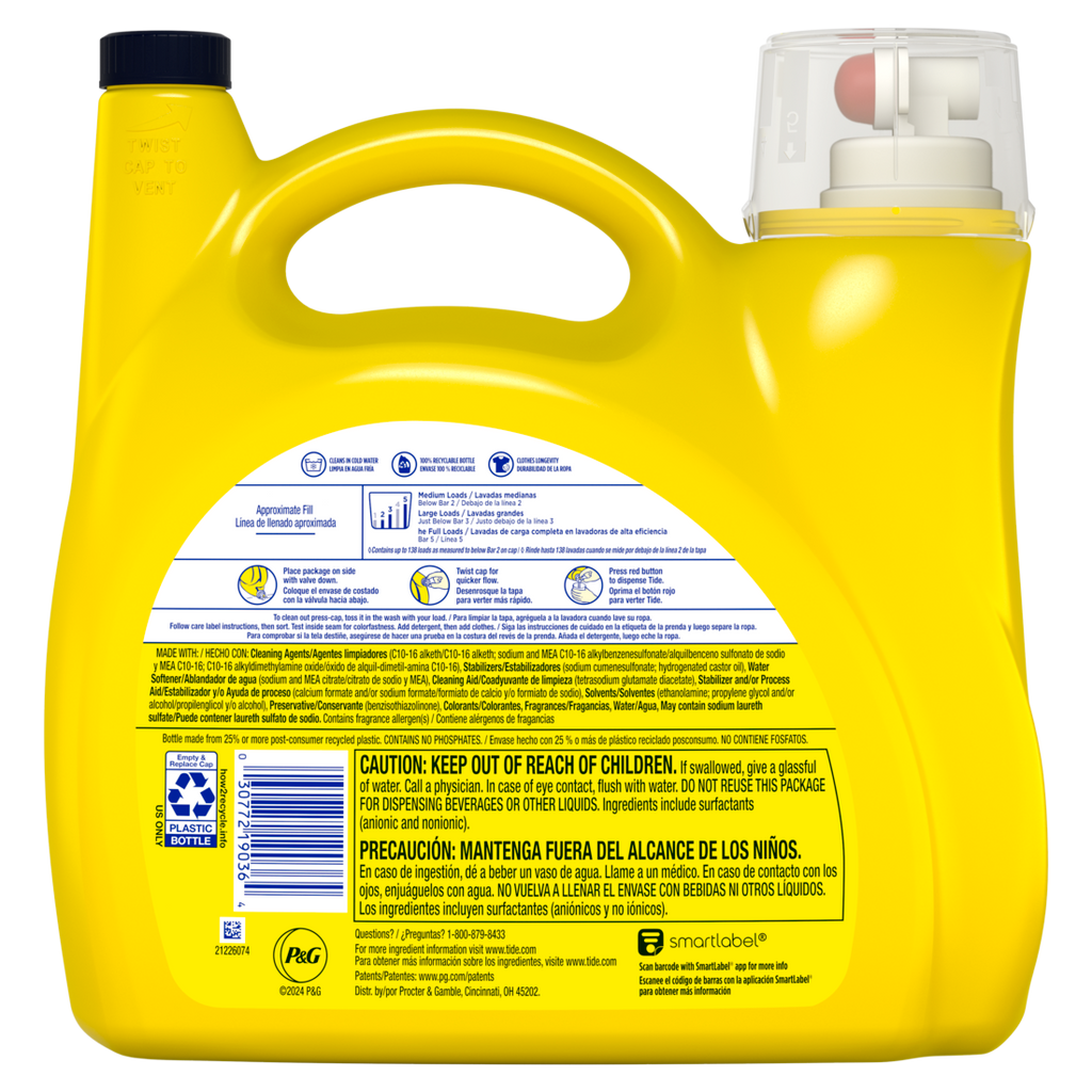 Tide Simply All-In-One Liquid Laundry Detergent Berry Blossom Scent 138 Loads - 182oz/2pk