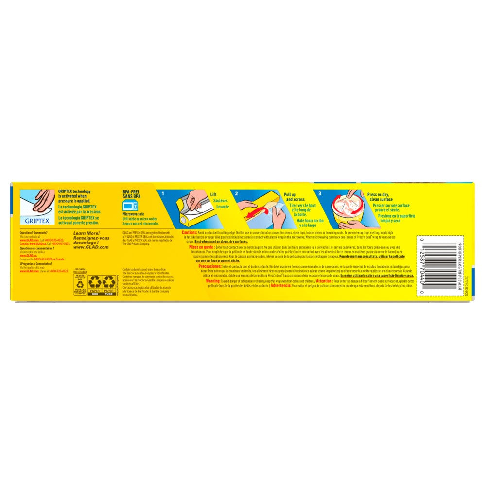Glad Press'N Seal Food Plastic Wrap 140 Square Foot Roll - 1ct/6pk
