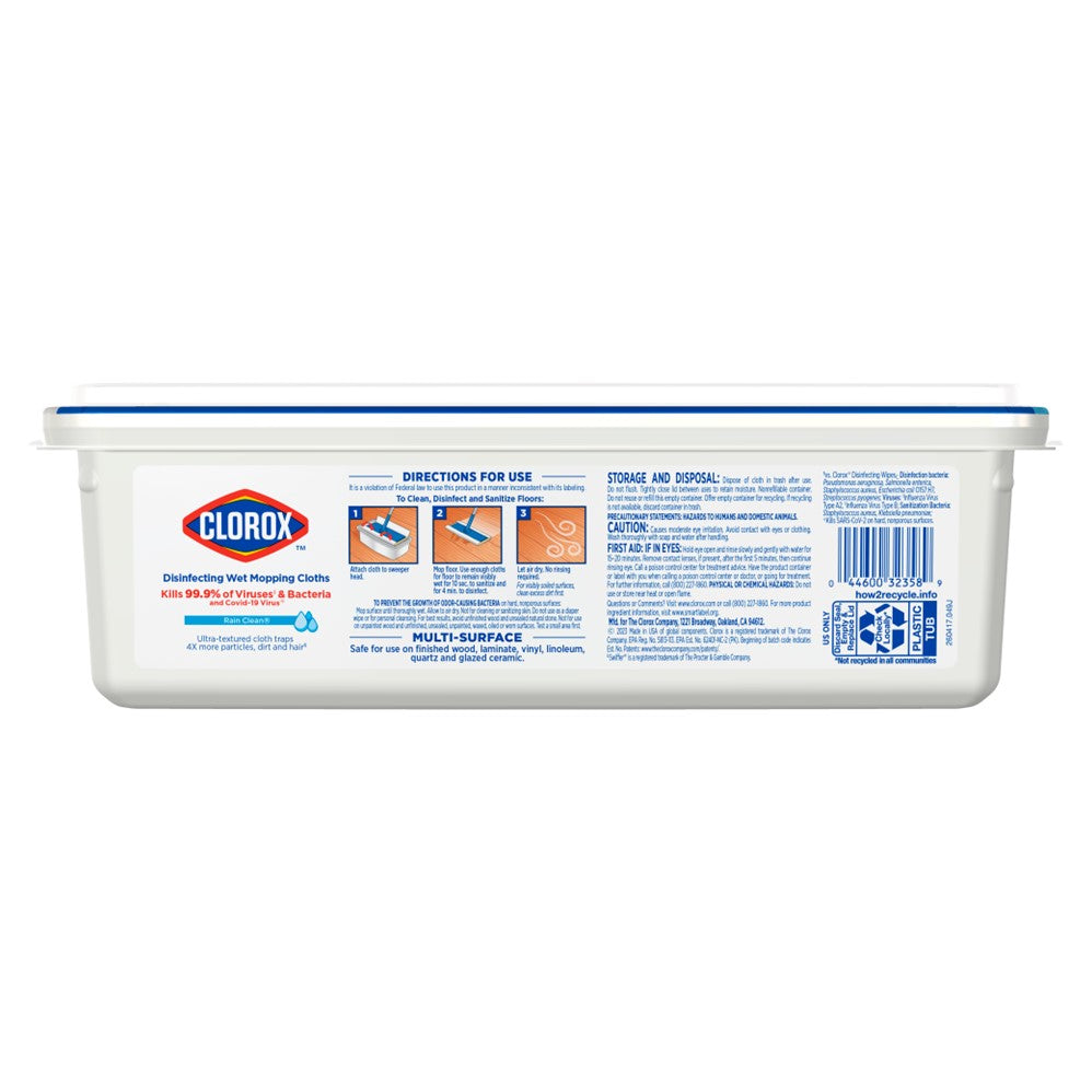 Clorox Disinfecting Wet Mop Cloths Rain Clean - 24ct/6pk