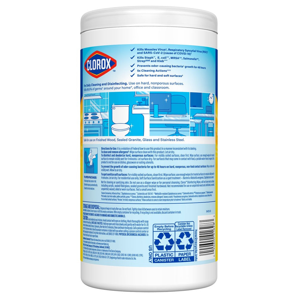 Clorox Disinfecting Wipes Crisp Lemon - 75ct/6pk