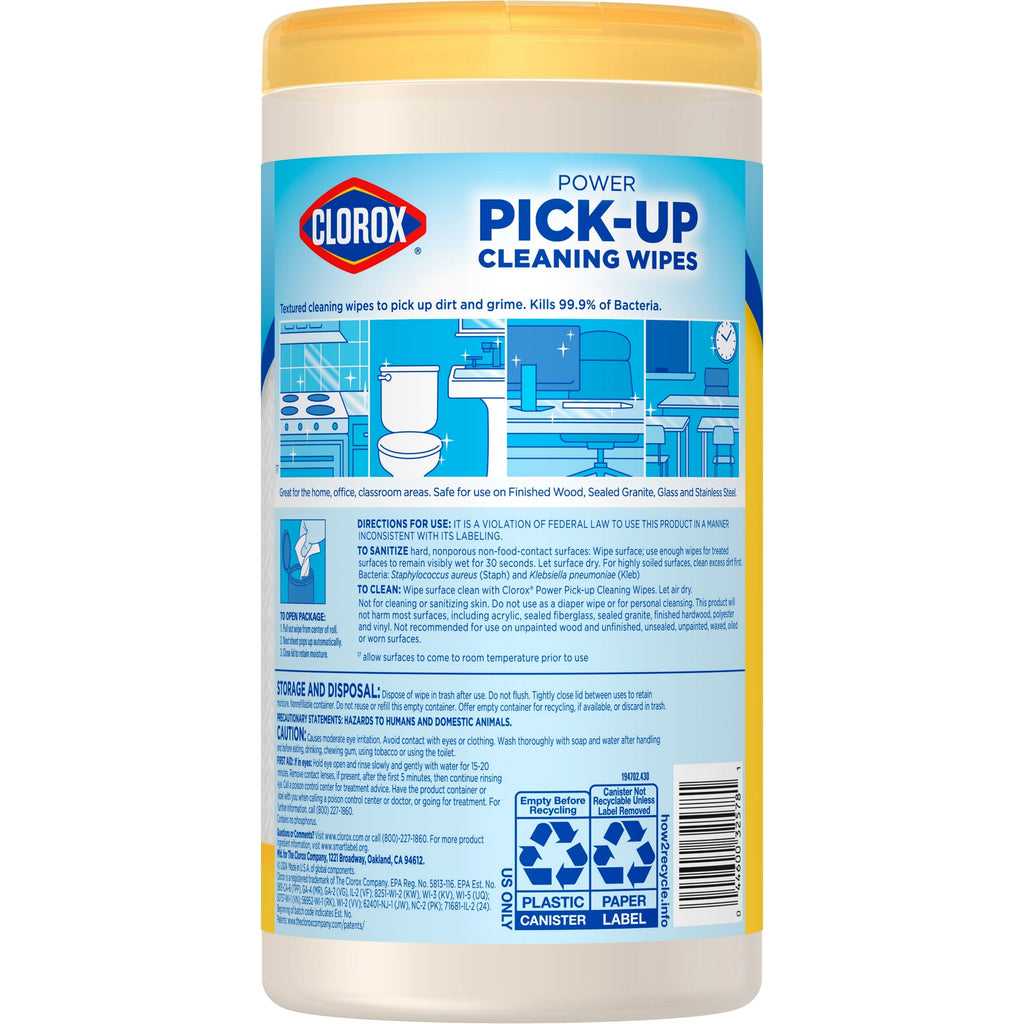 Clorox Power Pick-Up Cleaning Wipes 2 in 1 Paper Towel and Multipurpose Cleaner Lemon Verbena - 75ct/6pk