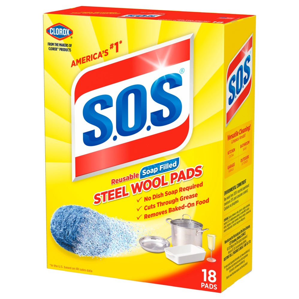 S.O.S. Steel Wool Soap Pads - 18ct/6pk