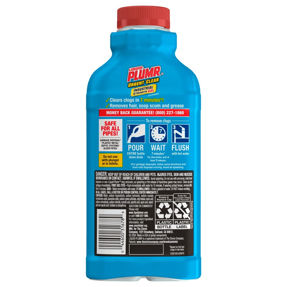 Liquid Plumr Industrial Strength Urgent Clear - 17oz/6pk