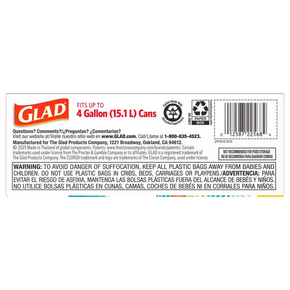 Glad Drawstring Bahama Bliss Odor Shield Small 4 Gallon - 34ct/6pk