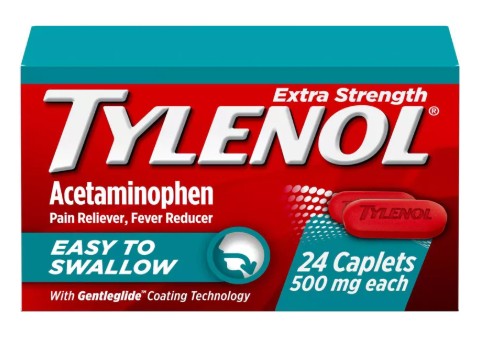 Tylenol Extra Strength Pain Reliever / Fever Reducer Easy to Swallow Caplets - 24ct/72pk
