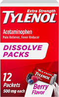 Tylenol Extra Strength Pain Reliever / Fever Reducer Dissolve Packs Berry - 12ct/48pk