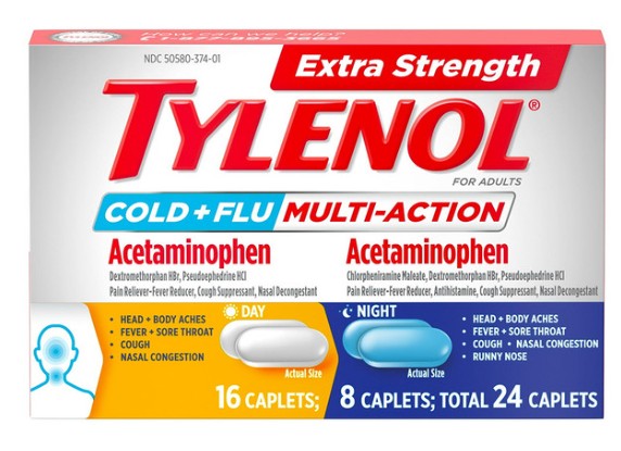 Tylenol Extra Strength Cold & Flu Multi-Action Day/Night Caplets - 24ct/24pk