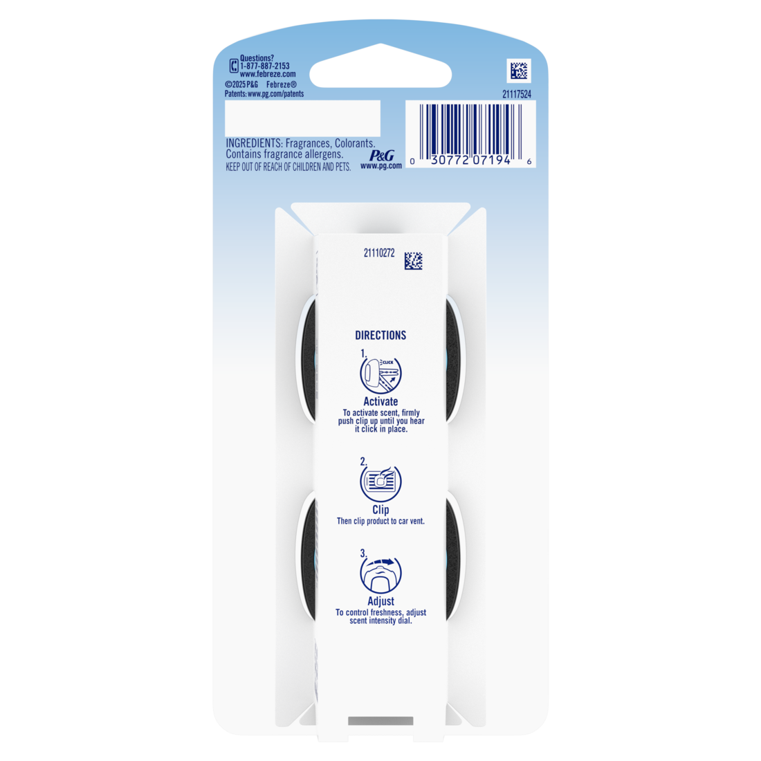 Febreze Auto Air Freshener Odor-Fighting Automotive Vent Clip Cedar Scent - (2x0.07)oz/8pk