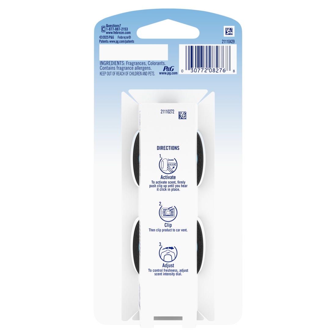 Febreze AUTO Air Freshener Odor-Fighting Automotive Vent Clip Fresh Citrus Scent - (2x0.07)oz/8pk