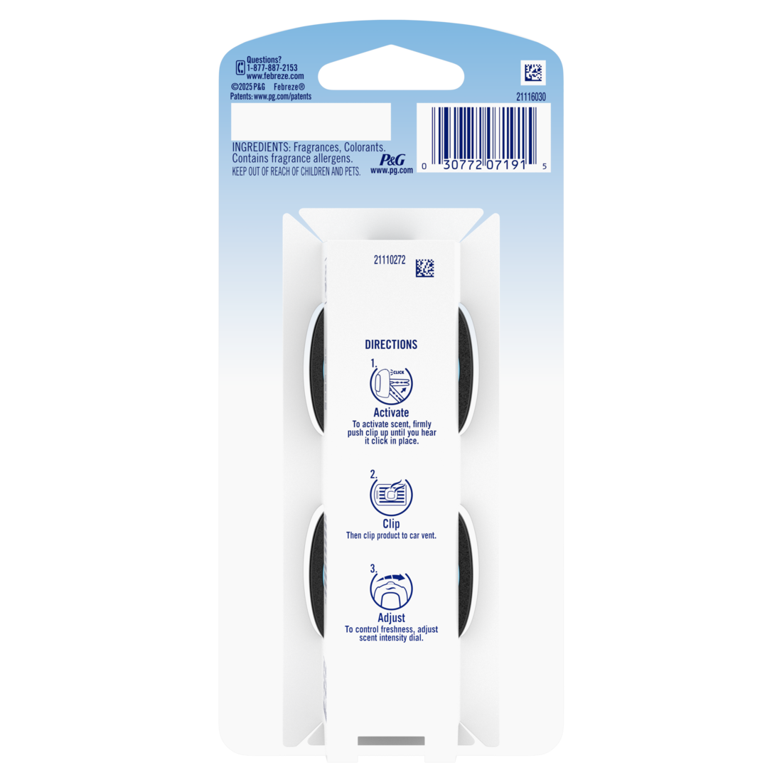 Febreze AUTO Air Freshener Odor-Fighting Automotive Vent Clip Summer Blend Scent - (2x0.07)oz/8pk