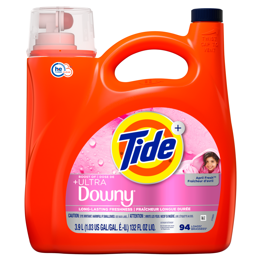 Tide Plus Boost Of Ultra Downy Liquid Laundry Detergent April Fresh Scent 94 Loads Laundry Detergent Liquid With Long-Lasting Freshness - 132oz/4pk