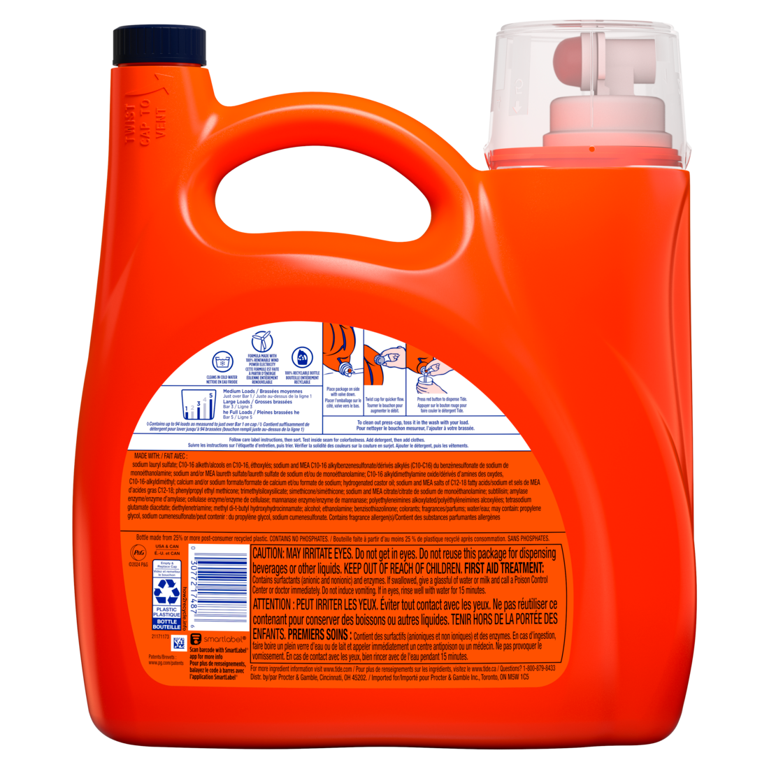 Tide Plus Boost Of Ultra Downy Liquid Laundry Detergent April Fresh Scent 94 Loads Laundry Detergent Liquid With Long-Lasting Freshness - 132oz/4pk