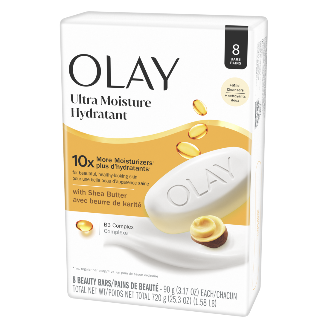 Olay Ultra Moisture Shea Butter Beauty Bar With Vitamin B3 Complex - (8x3.17)oz/4pk