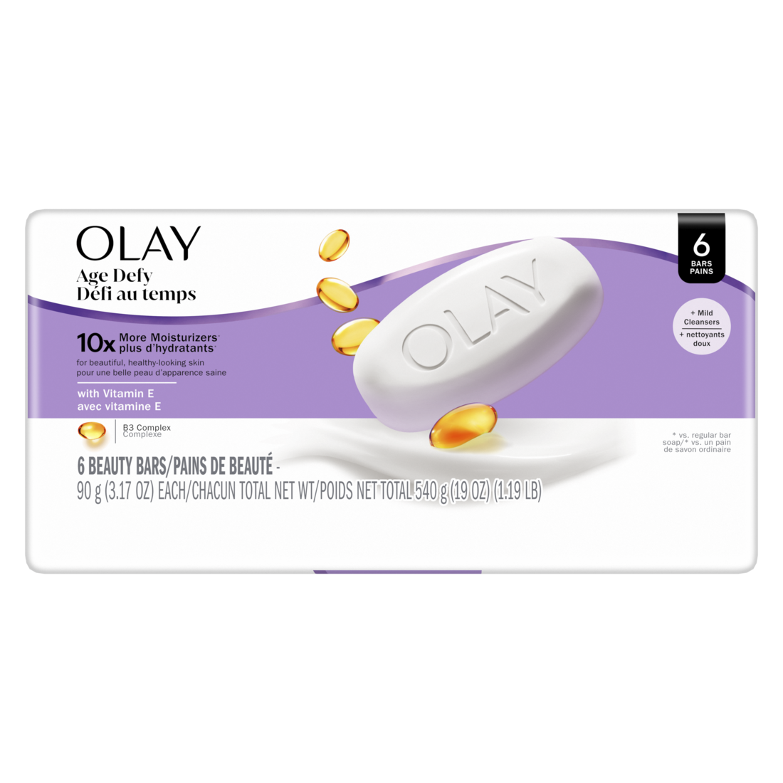 Olay Age Defying Bar Soap  With Vitamin E And Vitamin B3 Complex Beauty Bars - (6x3.17)oz/6pk