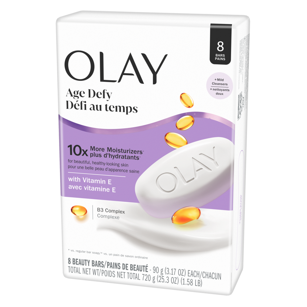 Olay Age Defying Bar Soap  With Vitamin E And Vitamin B3 Complex Beauty Bars - (8x3.17)oz/4pk