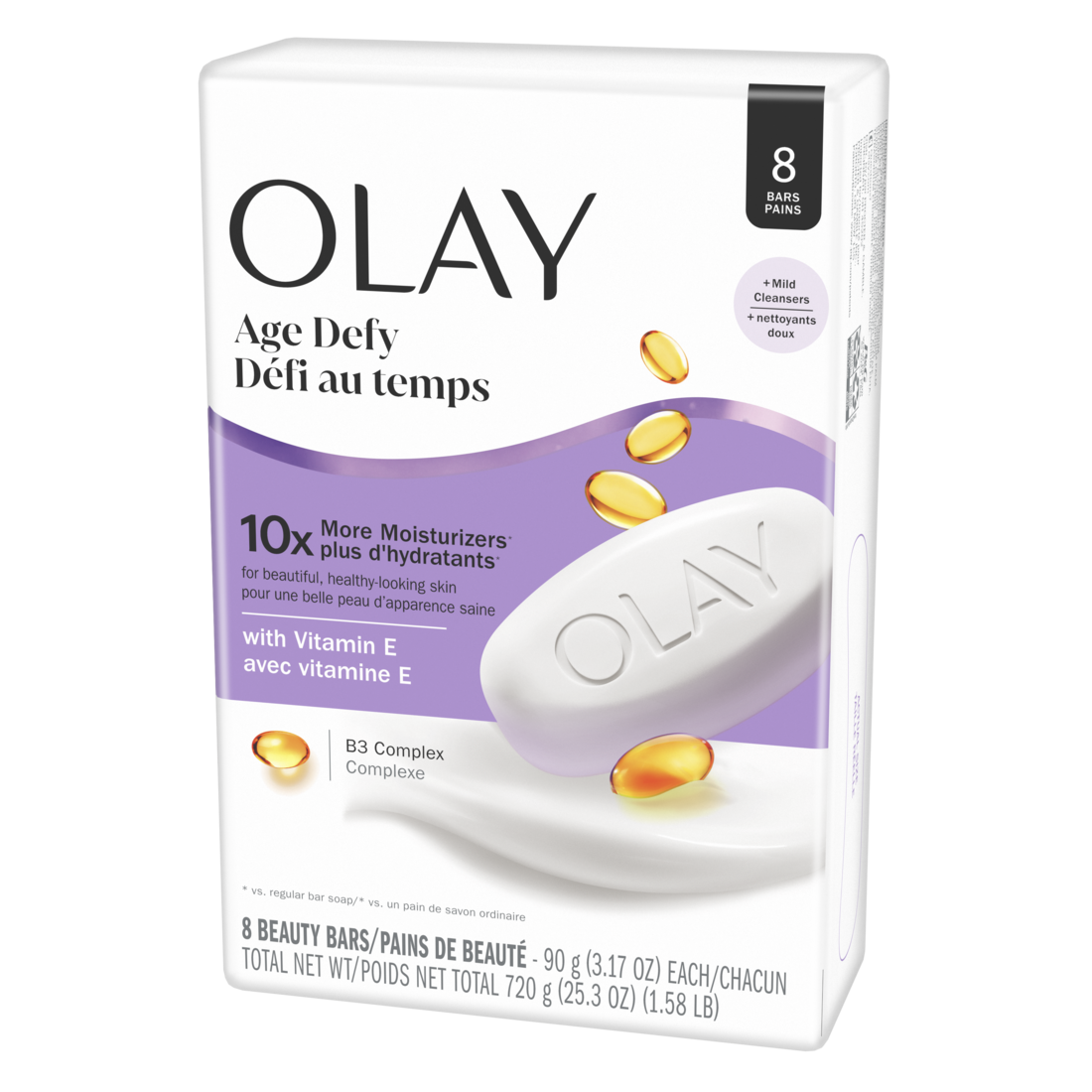 Olay Age Defying Bar Soap  With Vitamin E And Vitamin B3 Complex Beauty Bars - (8x3.17)oz/4pk
