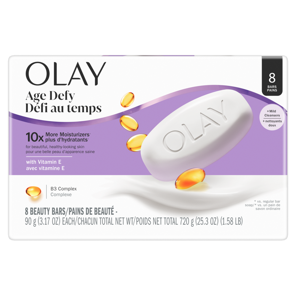 Olay Age Defying Bar Soap  With Vitamin E And Vitamin B3 Complex Beauty Bars - (8x3.17)oz/4pk