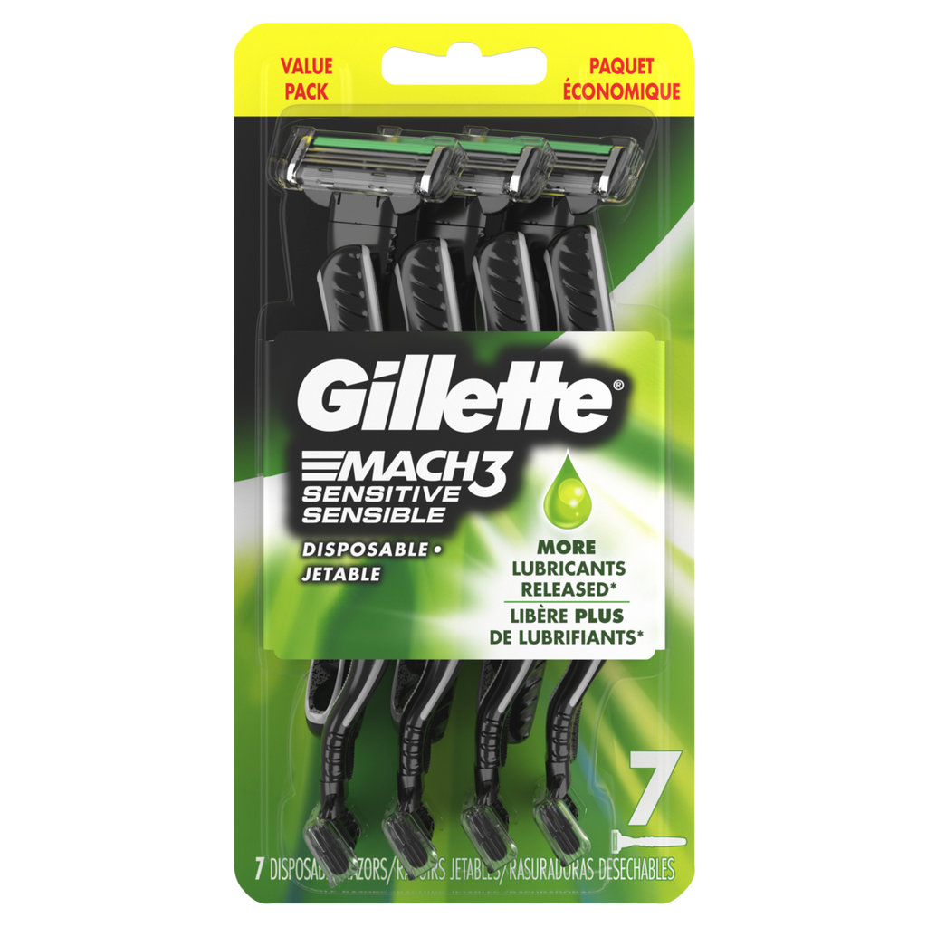 Gillette Mach3 Sensitive Men's Disposable Razors - 7ct/4pk