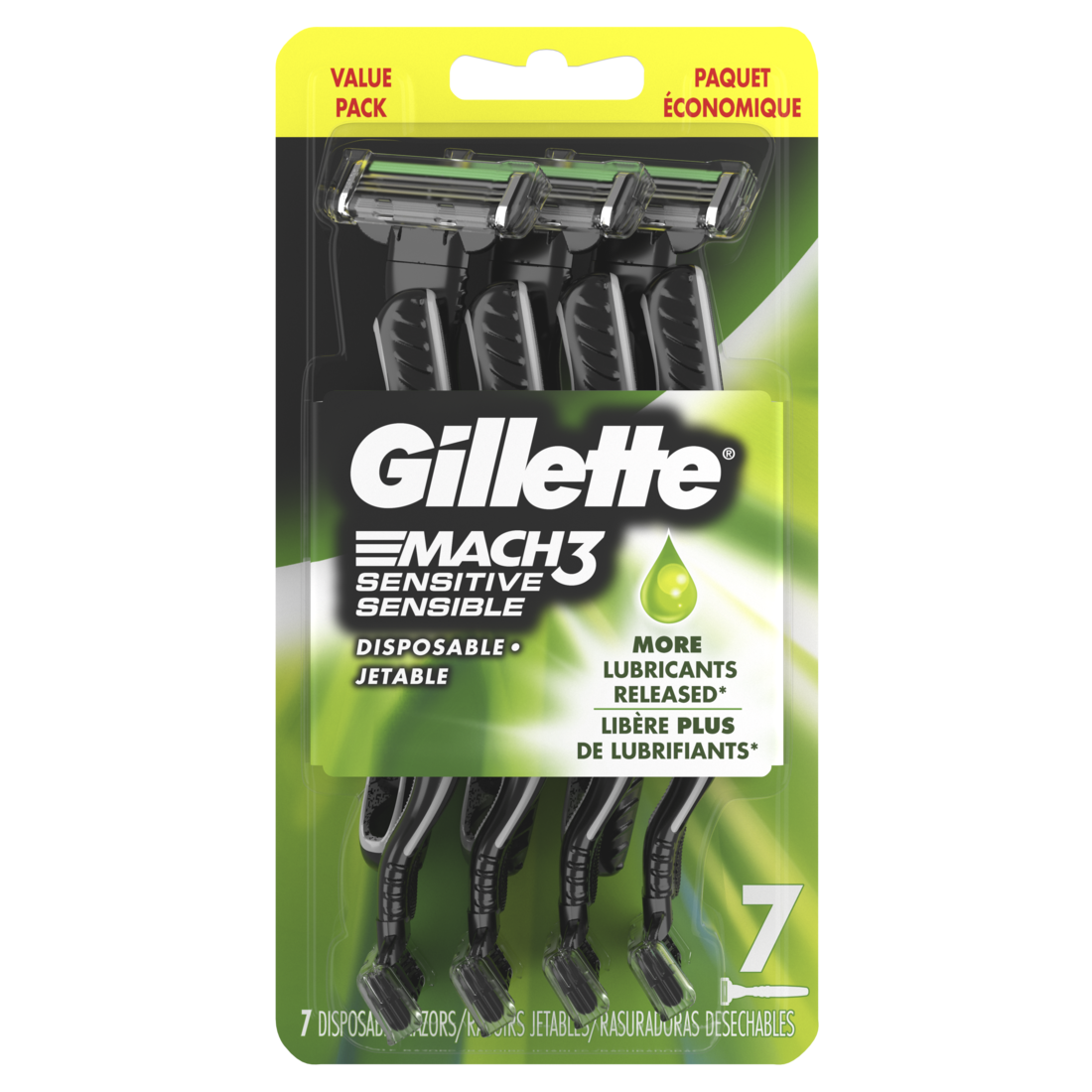 Gillette Mach3 Sensitive Men's Disposable Razors - 7ct/4pk
