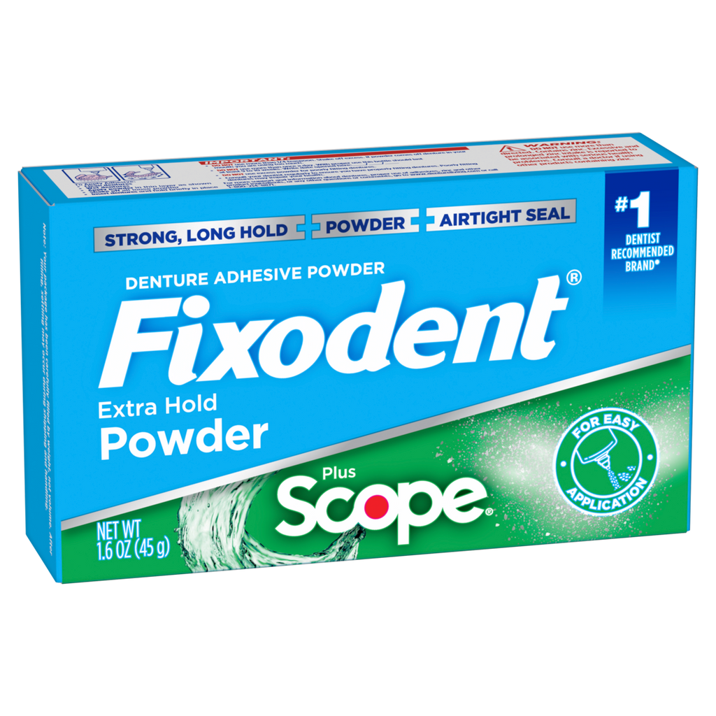 Fixodent Extra Hold Plus Scope Denture Powder Adhesive - 1.6oz/24pk