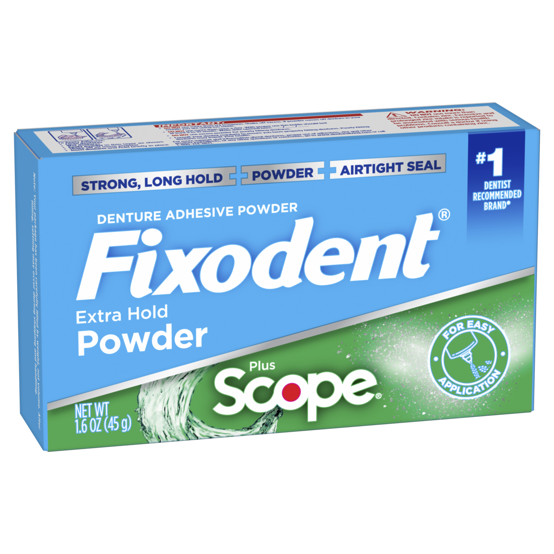 Fixodent Extra Hold Plus Scope Denture Powder Adhesive - 1.6oz/24pk
