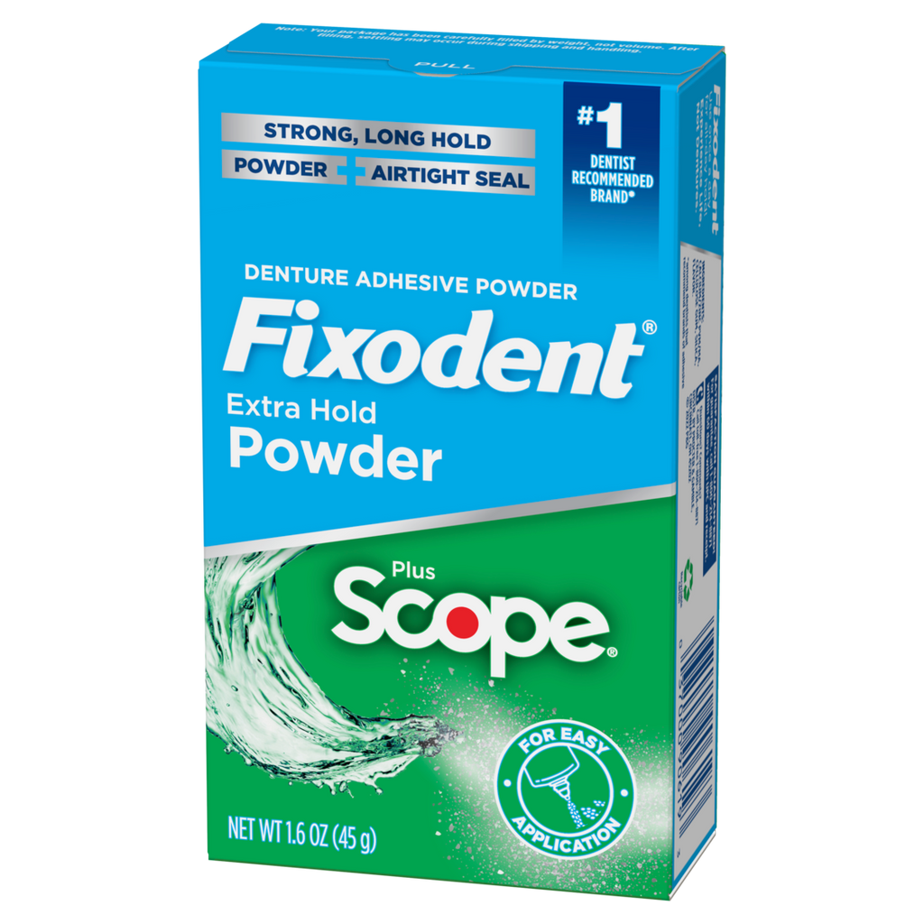 Fixodent Extra Hold Plus Scope Denture Powder Adhesive - 1.6oz/24pk