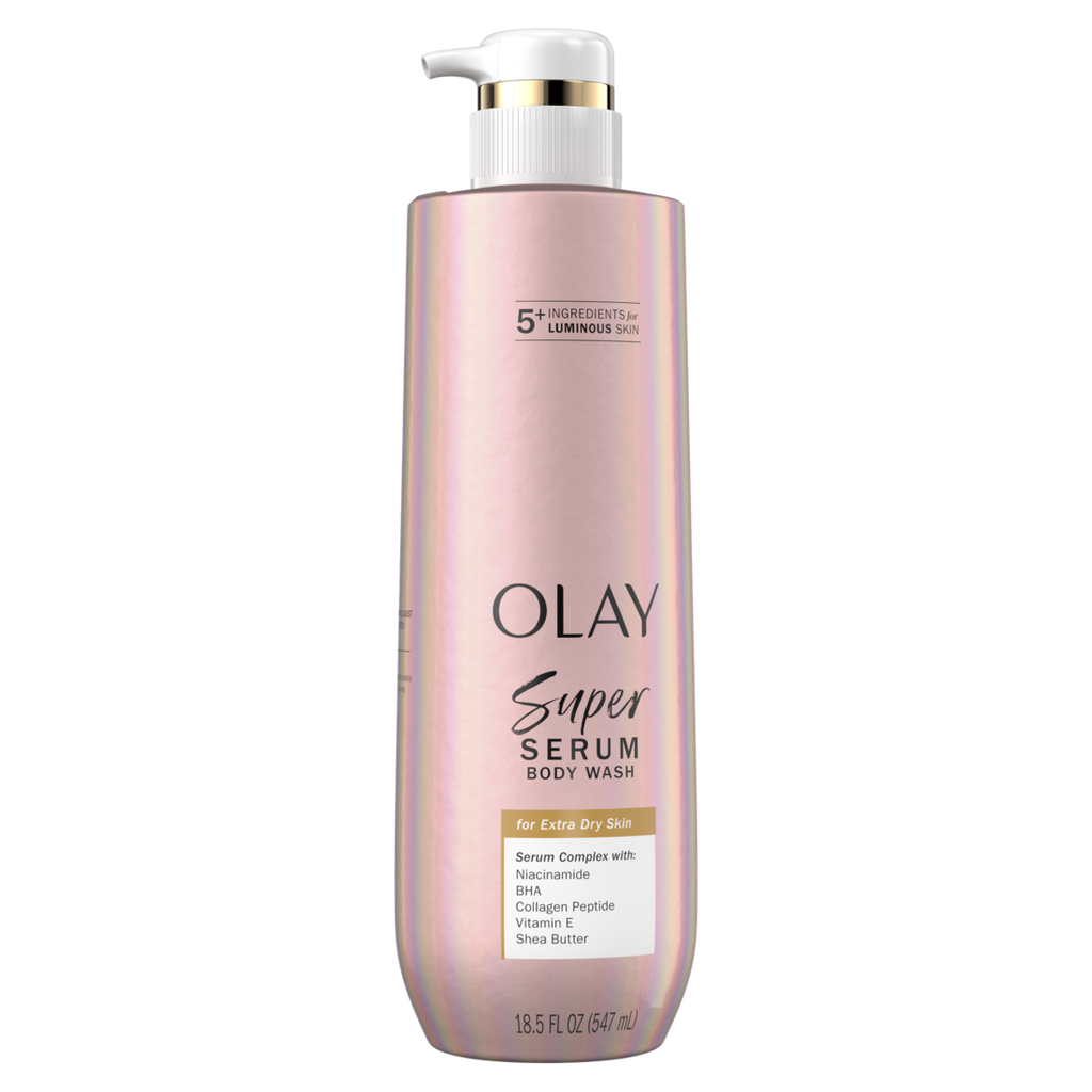 Olay Super Serum Body Wash for Extra Dry Skin Serum Complex for Luminous Skin - 18.5oz/4pk